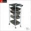 high quality stainless steel salon trolley and carts with wheels in guangzhou
