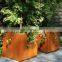 Cube Corten Steel Planter Boxes
