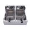 12 L factory sales Stainless steel Commercial restaurant equipment Thickening double tank electric fryer French Fries chicken   WT/8613824555378