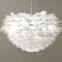 Feather Shade Chandelier Lighting White Indoor Ceiling Hanging Pendant Lights