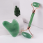 100% natural stone high quality OEM facial massager tool hand-held anti-aging jade roller guasha for face logo customized set