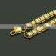 Hip Hop 12mm Cuban Chain Iced Out Rhinestone Zinc Alloy Gold Plating Miami Cuban Link Chain Necklace
