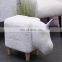 Mini Cute White Animal Rhinoceros Elephant Shape Wood Velvet Fabric Children Kids Stool Footstool