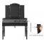 Wall mounted dressing table wooden dressing table with mirror and stool