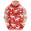 Red Custom Sublimation Hoodie of White Deer Pattern