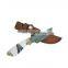 Fixed Blade Knife damascus steel blade hunting knife and shell handle with leather case