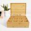 Bamboo Tea Box Tea Chest Tea Storage Holder Organizer with Latching Lid