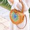 Hot Product Straps Round Rattan Bag Boho Flower Shoulder Leather