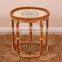 Modern Minimalist Round Shape Natural Rattan Coffee Table High Quality Side Table With Mother Of Pearl Cheap Wholesale