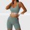 Seamless Wholesale Ribbed Wide Straps Fitness Yoga Bras Workout High Impact Sports Tops