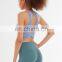 Blank Rayon Spandex Fabric Sexy Hollow Out Sports Bra Cross With Removable Pad Gym Fitness Crop Top Women Yoga Wear Clothes