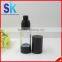 30ml 50ml cosmetic black airless bottle with pump cap for lotion