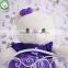 Sweet teddy bear plush toy with purple dress