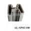 Aluminum square post 90 degree with plastic insert to hold glass