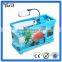 Hot sale electronic mini fish aquarium with pen holder,USB desttop fish aquarium with lamp,multifunction mini fish aquarium on t