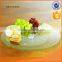 hot selling D35cm big clear round glass plate for fruit with metal stand