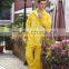 High visibility yellow motorcycle riding rain suit