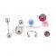 3 Pieces Body Piercing suit Match 4 Balls includes Nose Piercing/Labret/Belly Button Naval Ring