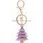 Lover Romantic Creative Birthday Date Xmas Gift Metal Crystal Christmas Tree Keychain/keyrings Promotional