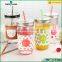 600ml new products mass glass jars,juice mason jar with plastic straw