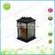 Metal lantern with glass butterfly pattern Solar LED table light