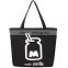 Black cotton shopping tote bag