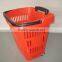 RH-BPR45-1 45L plastic shopping basket with wheels Rolling Basket With Wheels