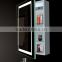 USA style bathroom LED mirror medicine cabinet with shaver socket,IP44 rated led lighted aluminum mirror cabinet