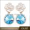 OUXI Rose flower shaped gold plated Aus Crystal&Enamel jewellery for wholesale 21367-2