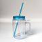 Acrylic Mason Jar Mugs With Lid and Straw