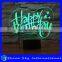 Creative Vision 3D Happy Birthday Party Decoration Stereoscopic LED 7 Colors Flashing LED Night Light