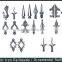 Wrought iron components and ornamental iron hardware for gates parts and fences