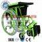 Green Manual mobility wheelchair for disable old chair with CE improval