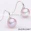 9-10mm AAA varity colors freshwater 925 silver button pearl earring