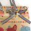 printed kraft paper bag with ribbon tie