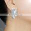 High quality bridal pendant earring white gold plated wedding earring inlaid white cubic zirconia