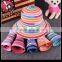 2016 hot sell striped ladies sun visor hat foldable bucket hat