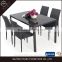 Fancy Tempered Glass Restaurant Dining Table And Chairs