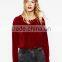 Guangzhou Factory Price Burgundy Velvet Latest Fancy Tops Girls Wholesale