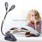 Gooseneck 4 LED Flexible Eye Care Dimmable Clip LED Book Lamp Dual Head Rechargeable piano lamp
