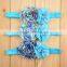 Custom Vintage shabby Chiffon Flower Leopard Frayed Chiffon Flower Headbands For Baby Girl Headband