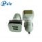 12V 2.1A Aluminum/ABS material dual usb car Charger for smart phone with blue LED light