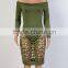 Bonvatt 2017 New Arrival Red Hollow Out Turtleneck Knee-Length Bandage Dress Sleeveless With Hole Sexy Costumes