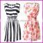 New Women Casual Sleeveless Dress Chiffon Floral Print Elastic Waist Bohemian Beach Dresses
