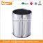 Silvery Stainless Steel Open Top Paper Trash Can