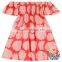 2017 children frocks designs blue cactus tribe print flutter sleeve summer dress