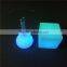 China Suplier LED Illuminated Glass Round Table and Cube Chair with Factoty Price