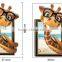 Funny Giraffe Animal Wall paper , Self Adhesive 3D Wall paper , Wall sticker