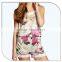 2016 fancy simple designer suit designs for girls soft chiffon floral prints playsuit.