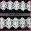 White flower embroidery design lace trimming, chemical lace trim for garments